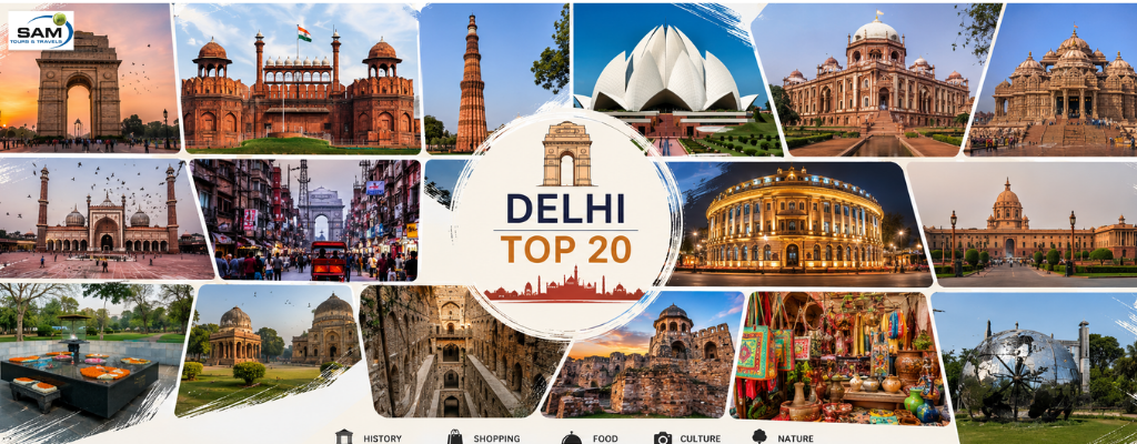 Delhi top tourist places collage
